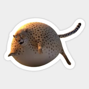 Fat Funny Leopard Sticker